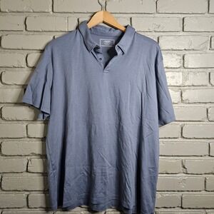 Charles Tyrwhitt Mens XXXL Blue Gray 100% Cotton Short Sleeve Polo Shirt JEP0437